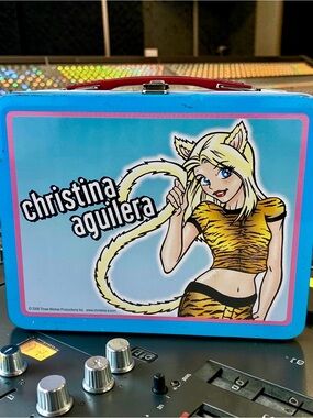 Christina Aguilera Kitty Cat Tin Lunchbox Three Wishes Productions Vintage 2000